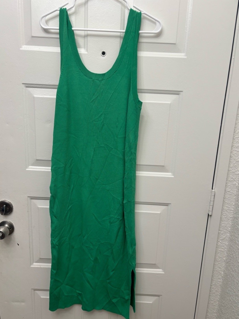 Sleeveless Emerald Knit Maxi Dress